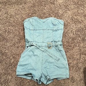 SHEIN DENIM STRETCH ROMPER